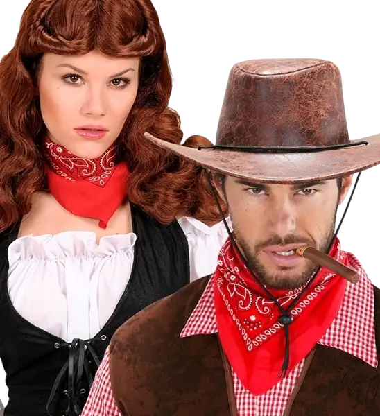 Red Cowboy Bandana 55x55 cm - Western Scarf