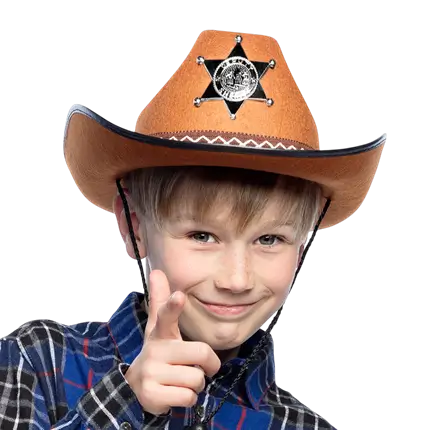 Sheriff Brown Cowboy Hat - Wild West Disguise Accessory