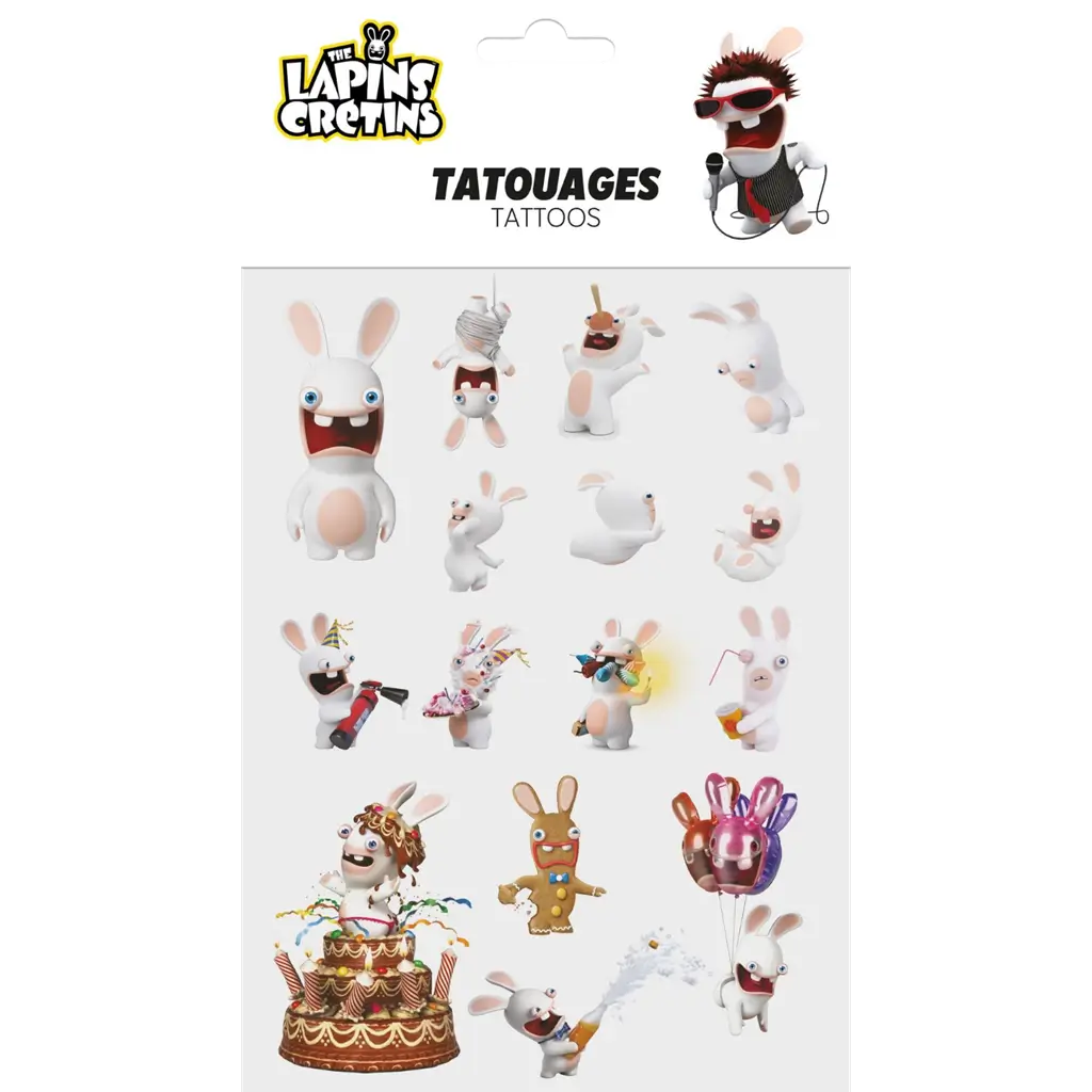 Rabbids™ Ephemeral Tattoos for Kids - Birthday Accessories