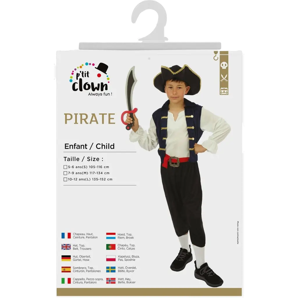 Boy's Pirate Disguise 7-9 years - Pirate Costume Child