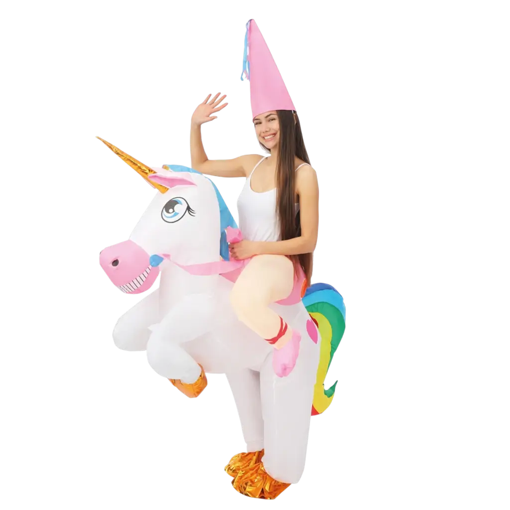 Inflatable Unicorn Disguise with Rider Adult - One Size Festive Costume