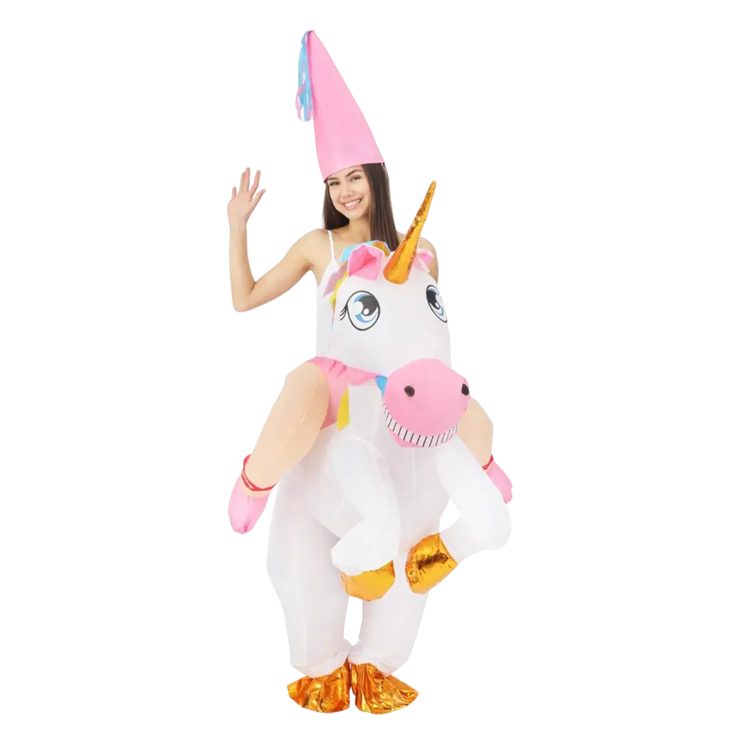 Inflatable Unicorn Disguise with Rider Adult - One Size Festive Costume