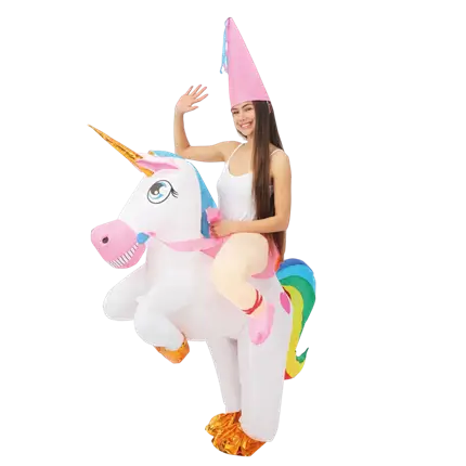 Inflatable Unicorn Disguise with Rider Adult - One Size Festive Costume