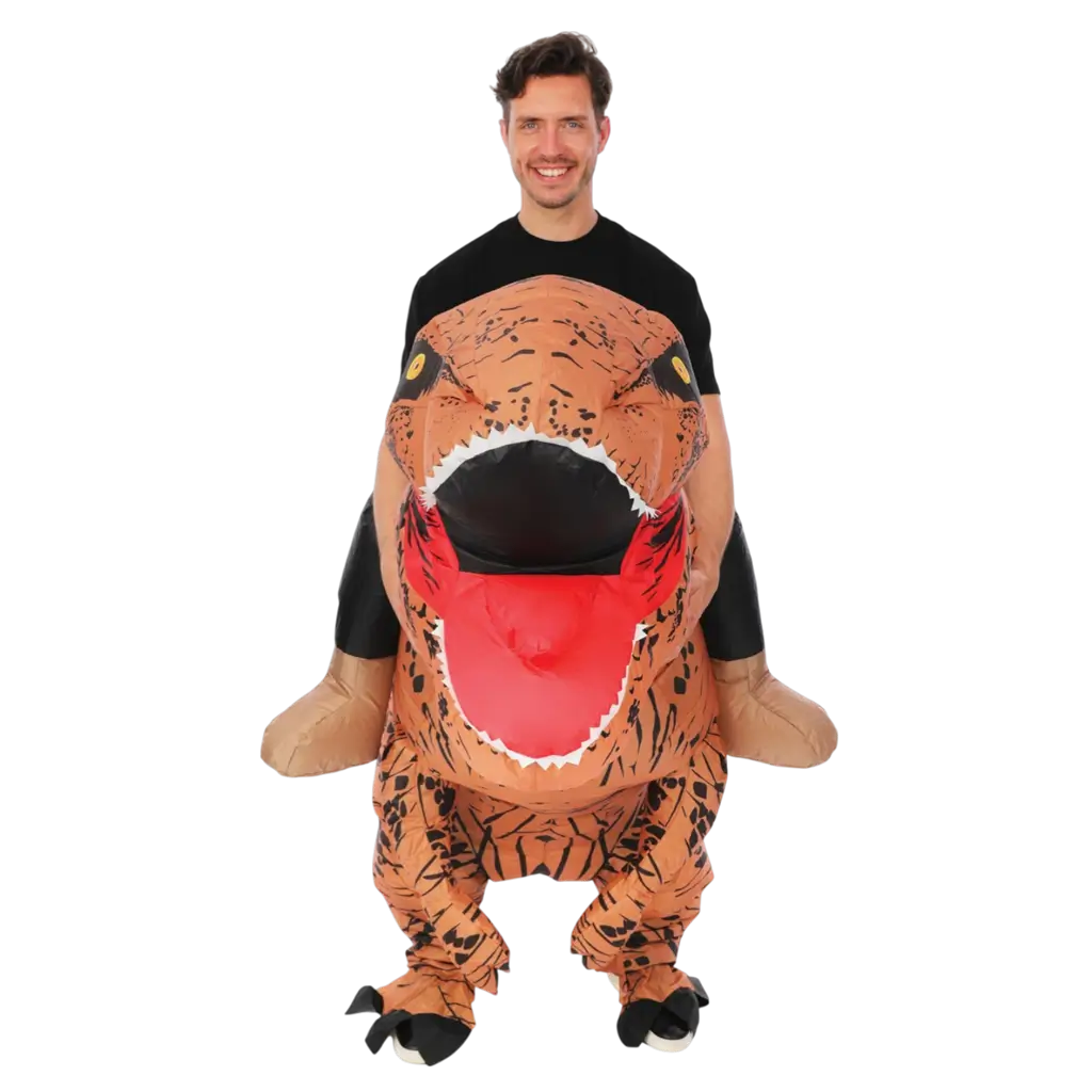 Inflatable Dinosaur Disguise with Adult Rider - One Size Festive Costume