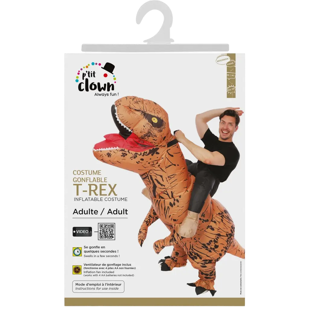 Inflatable Dinosaur Disguise with Adult Rider - One Size Festive Costume