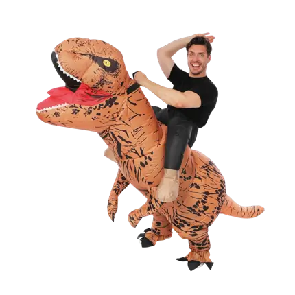 Inflatable Dinosaur Disguise with Adult Rider - One Size Festive Costume