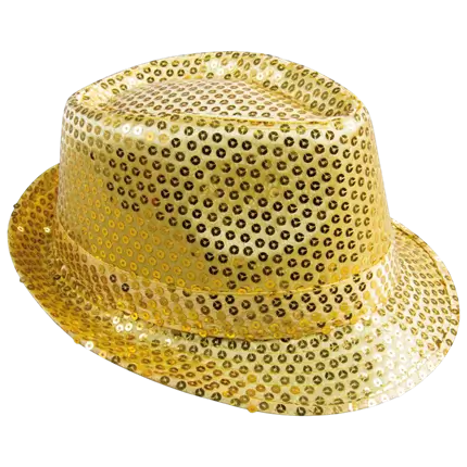 Adult Gold Sequin Borsalino Hat - Party Accessories