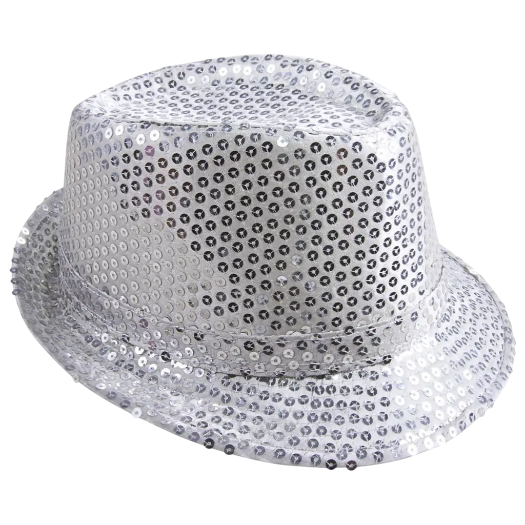 Adult Silver Sequin Borsalino Hat - Disco Accessories