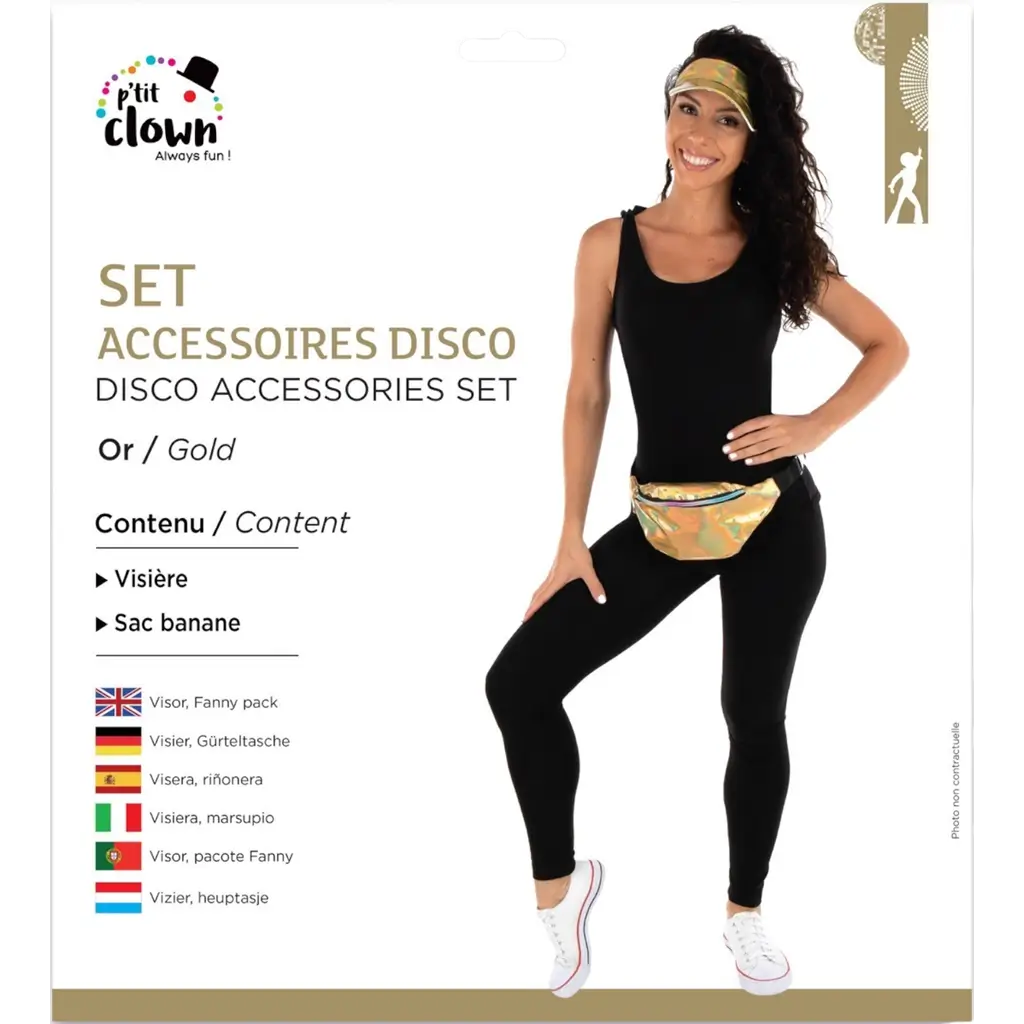 Adult Gold Disco Accessories Set - Disco Evening Accessories