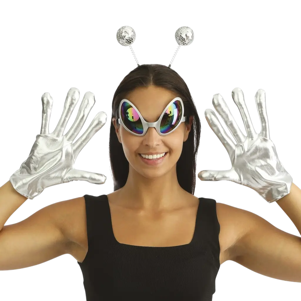 Extra-Terrestrial Silver Adult Accessories Set - Alien Disguise Accessories