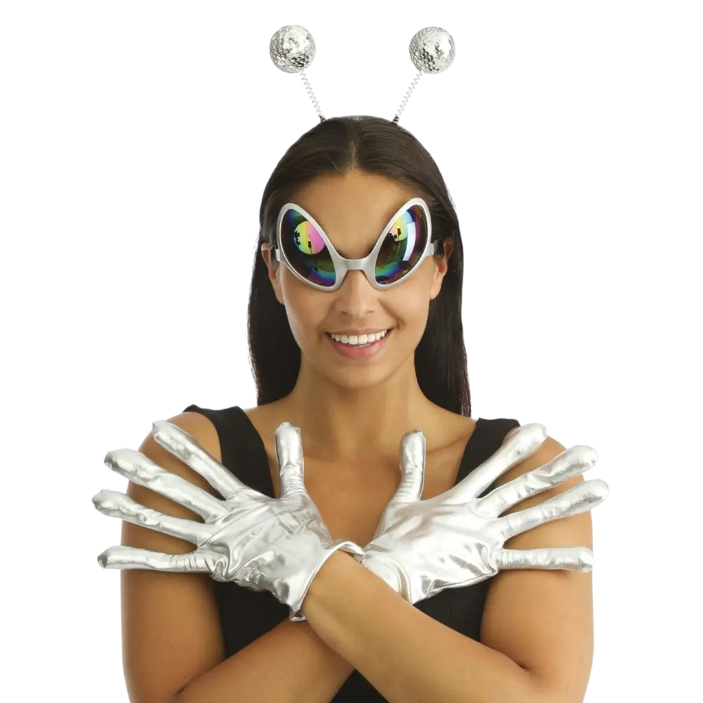 Extra-Terrestrial Silver Adult Accessories Set - Alien Disguise Accessories
