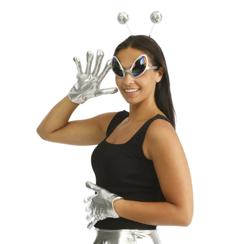 Extra-Terrestrial Silver Adult Accessories Set - Alien Disguise Accessories