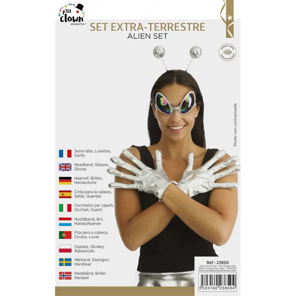 Extra-Terrestrial Silver Adult Accessories Set - Alien Disguise Accessories