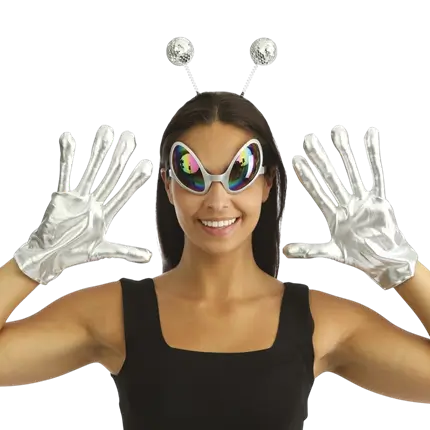 Extra-Terrestrial Silver Adult Accessories Set - Alien Disguise Accessories