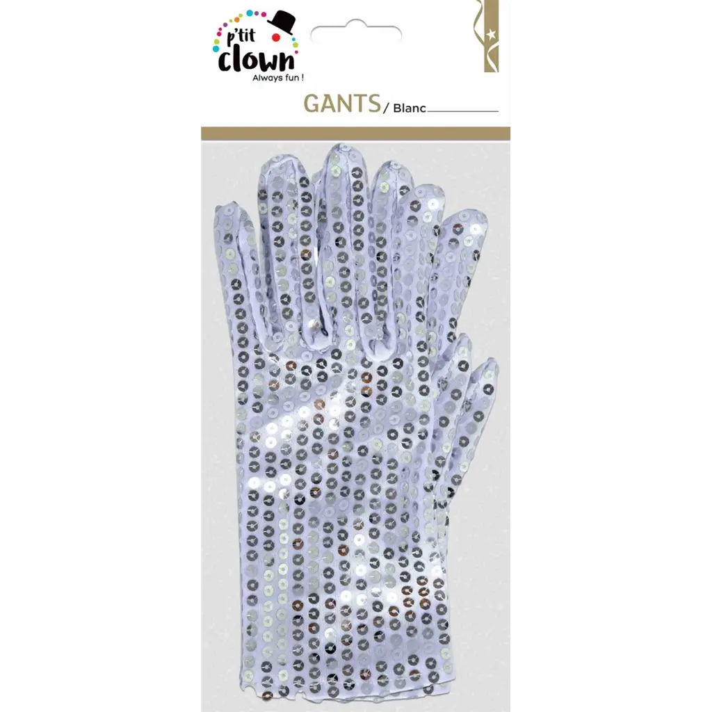 Adult Silver Sequin Gloves - Disco Accessories
