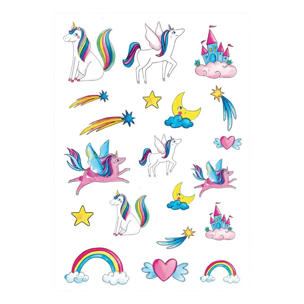 Ephemeral Unicorn Tattoos for Children - Birthday Accessories