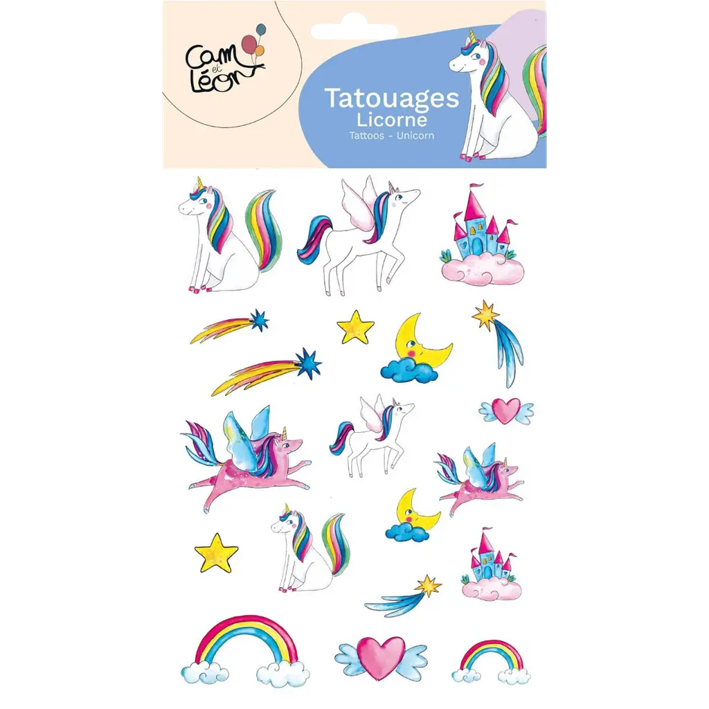 Ephemeral Unicorn Tattoos for Children - Birthday Accessories