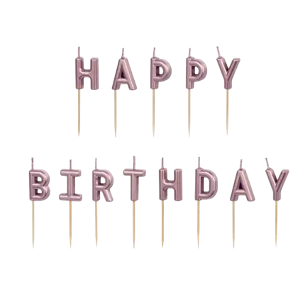 HAPPY BIRTHDAY Rose Gold Candle