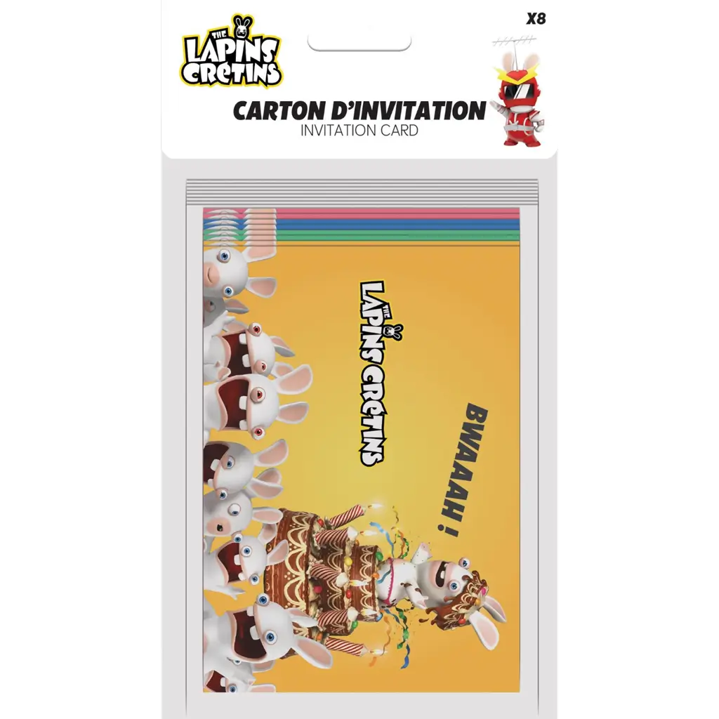 Rabbids™ Invitation Cards Set of 8 - Children's Birthday Party