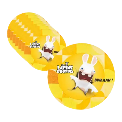 Plates Rabbids™ 23 cm Set of 8 - Birthday dinnerware
