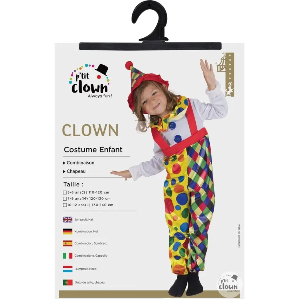 Children's Clown Costume 5-6 Years - Clown Costume