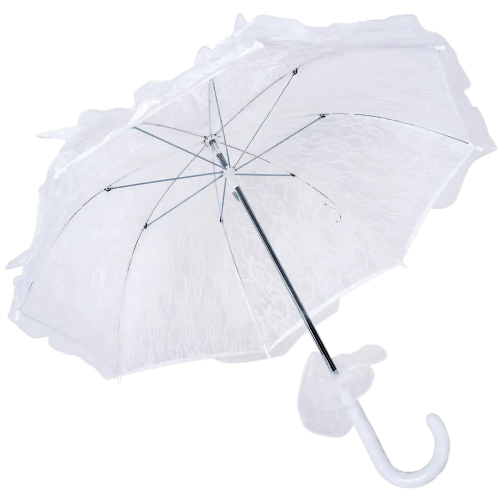 White Lace Umbrella 50 cm - Disguise Accessories