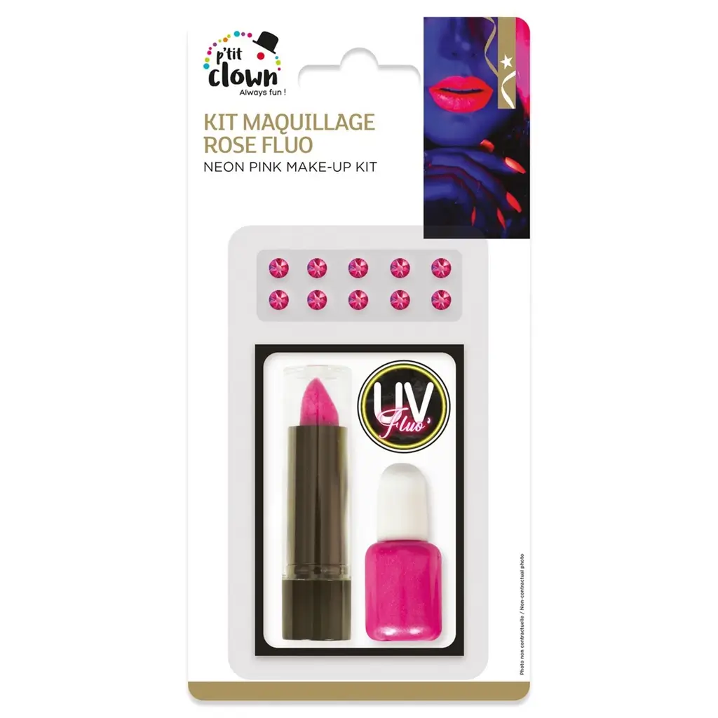 Fluorescent Pink Make-up Kit - Disguise Accessories
