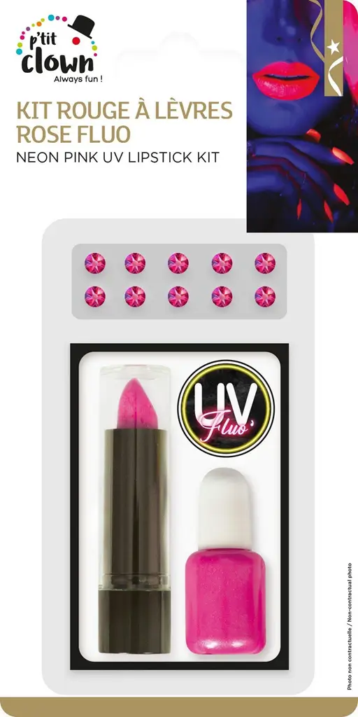 Fluorescent Pink Make-up Kit - Disguise Accessories