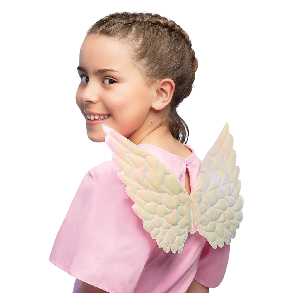Women's White Pearl Angel Wings - Angel Halloween Carnival Disguise Accessory
