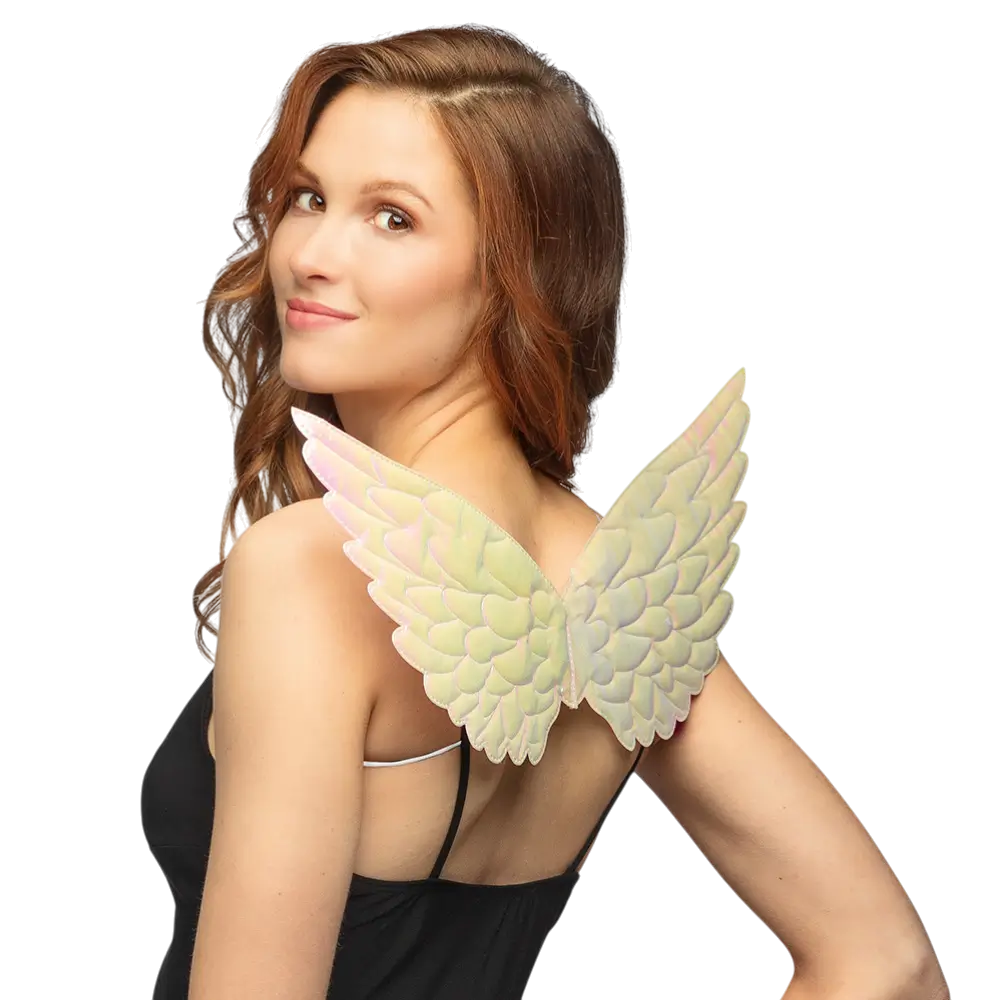 Women's White Pearl Angel Wings - Angel Halloween Carnival Disguise Accessory