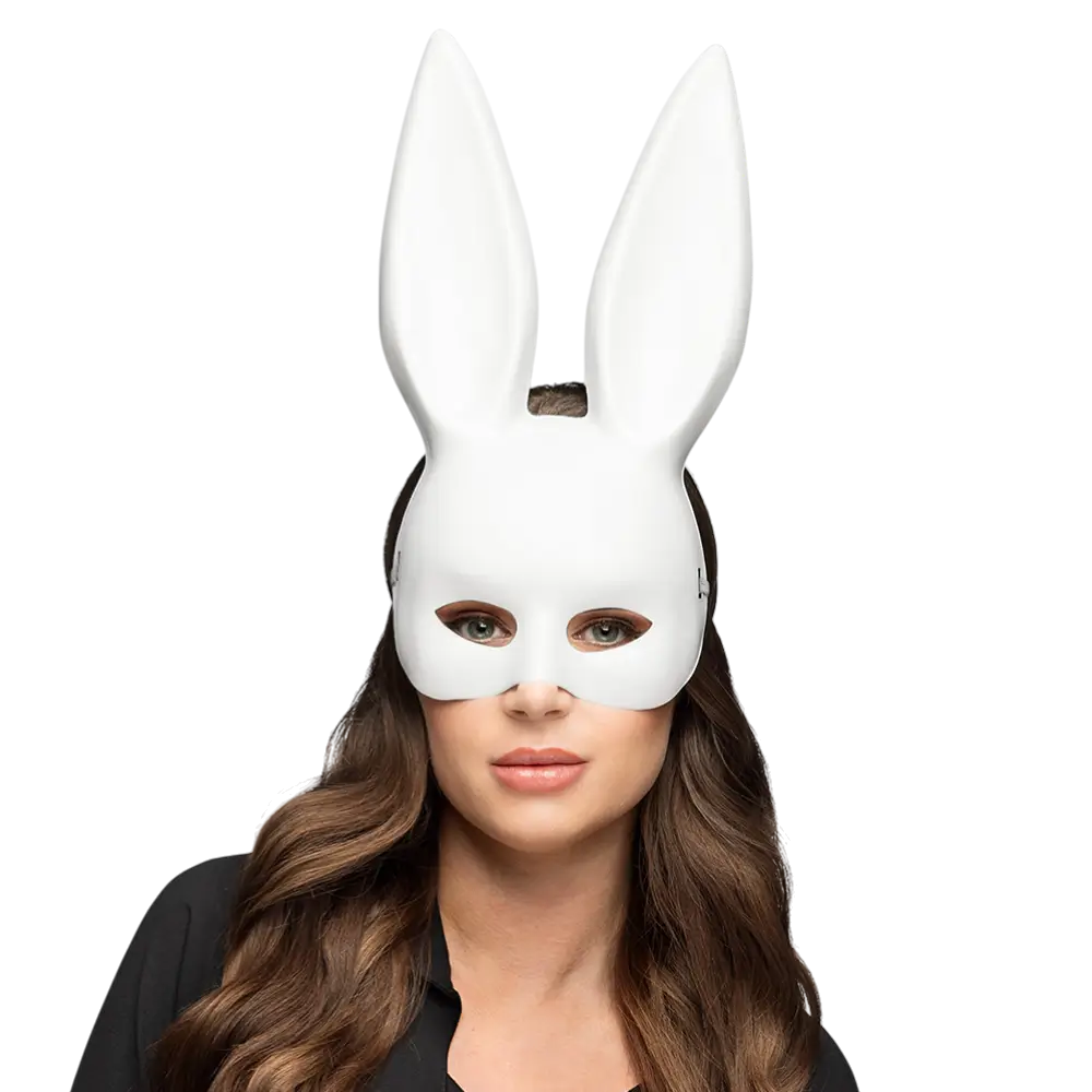 Adult White Rabbit Mask - Woman Bunny Mask Evening EVJF Carnival