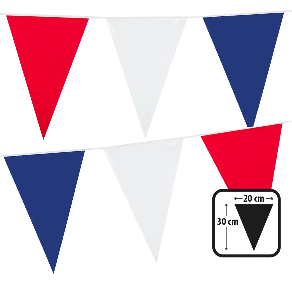 Tricolour pennant garland - Fête Nationale France Decoration