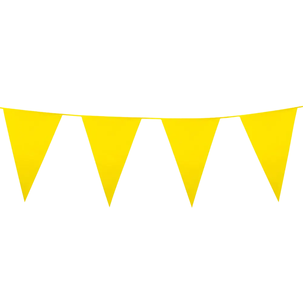 Yellow pennant garland - Decoration for a child's birthday party Guinguette