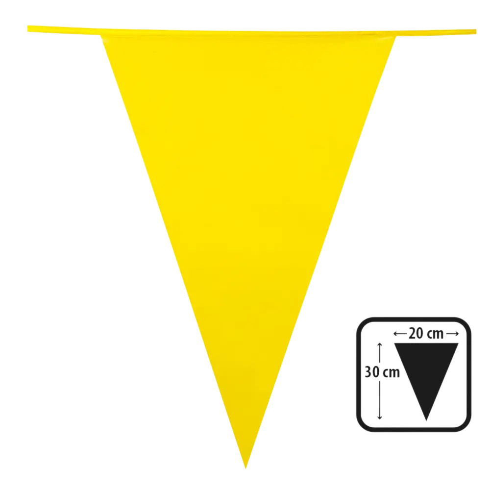 Yellow pennant garland - Decoration for a child's birthday party Guinguette