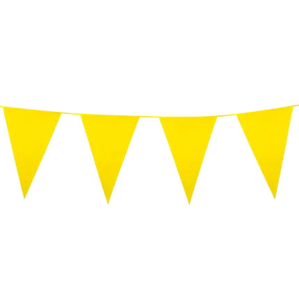 Yellow pennant garland - Decoration for a child's birthday party Guinguette