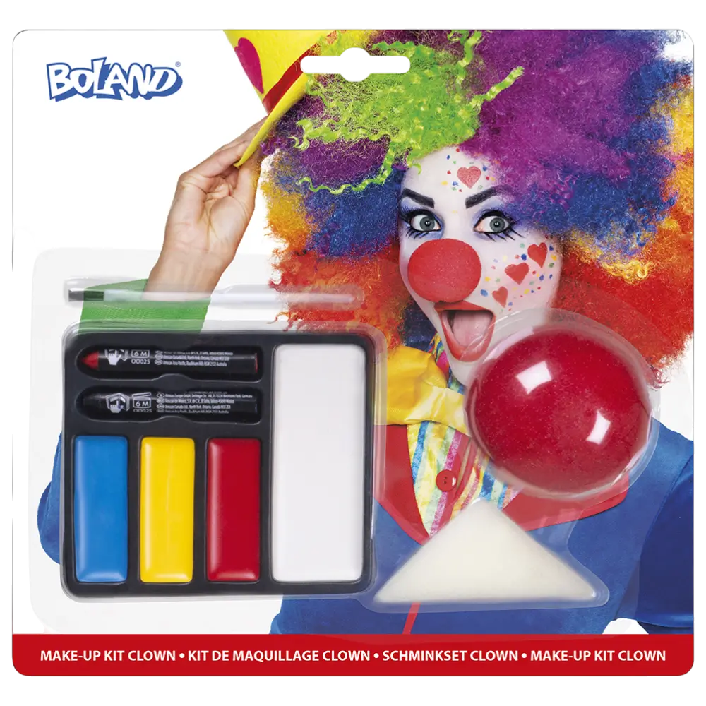 Complete Clown Make-Up Kit - Maquillage Carnaval Halloween Enfant