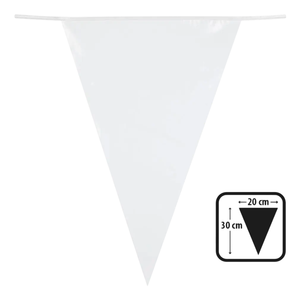 White pennant garland - Décoration Mariage Baptême Anniversaire