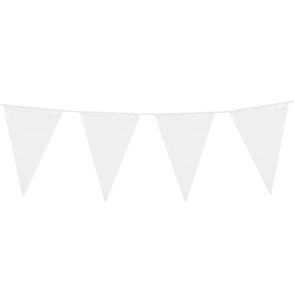 White pennant garland - Décoration Mariage Baptême Anniversaire