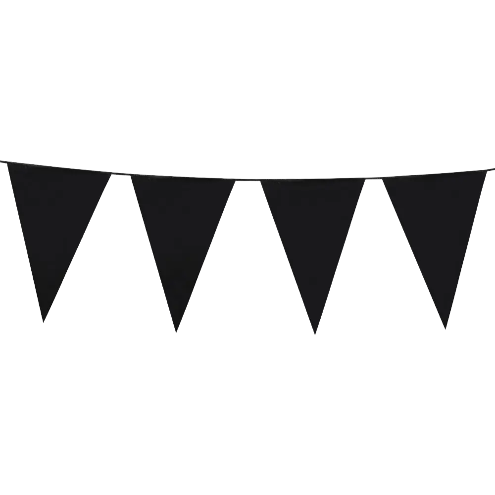 Black Pennant Garland – Chic Party Decorations