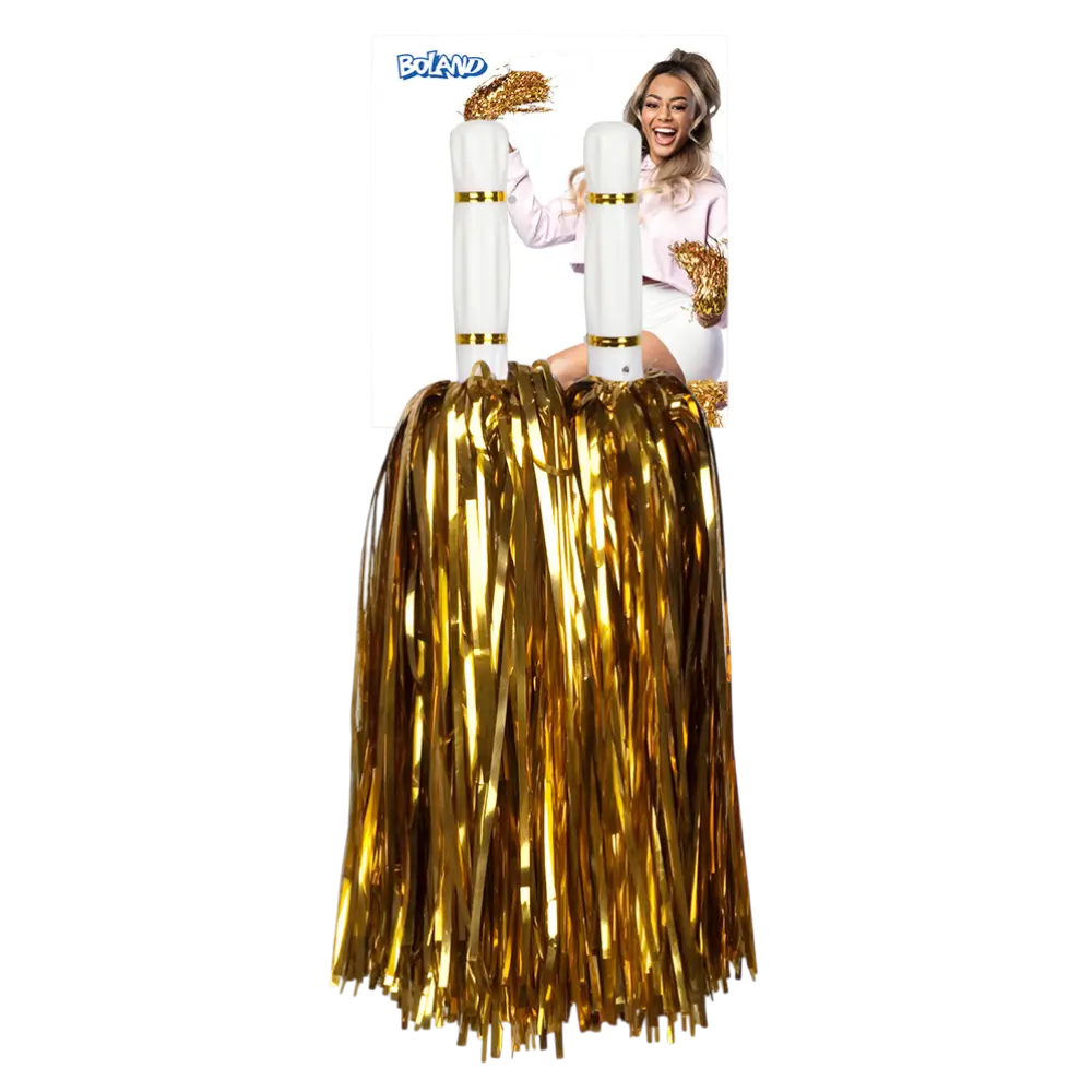 Gold Metallic Pom Poms - Bright Party Accessories