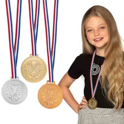 Set of 3 Podium Medals - Children's Birthday Games Awards