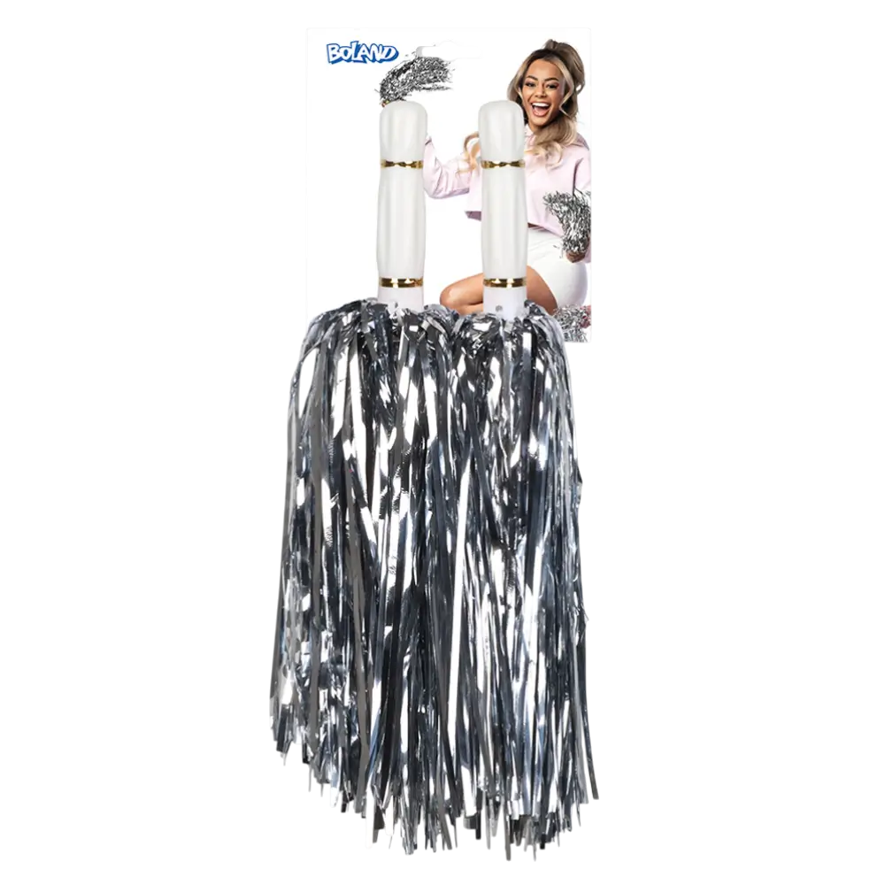Silver Metal Pom Poms - Accessories for evening events and festivities