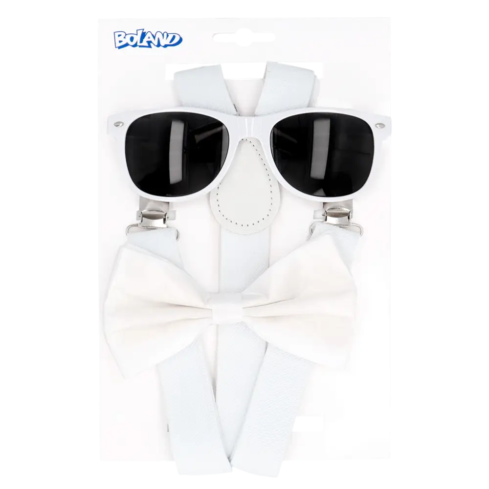 White Bow Tie Straps Disguise Kit - Chic Evening Costume Accessories