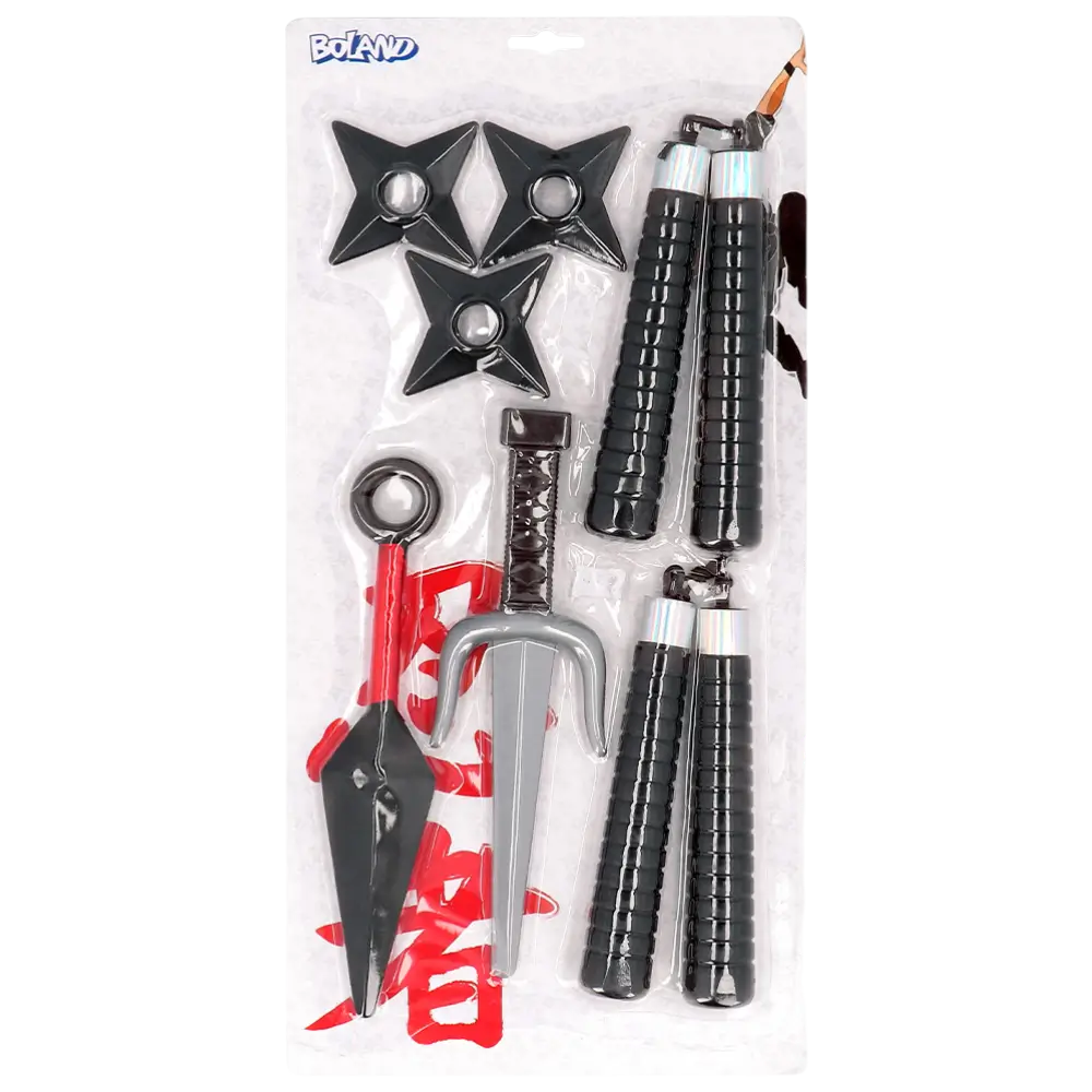 Child Ninja Weapon Kit 7 Pieces - Samurai Combat Disguise Accessories