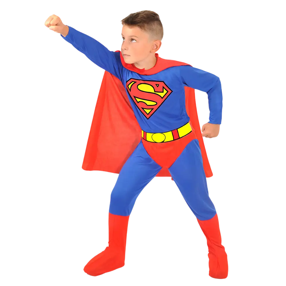 Superman Disguise for 8-10 year olds - Superhero Costume Boy Carnival