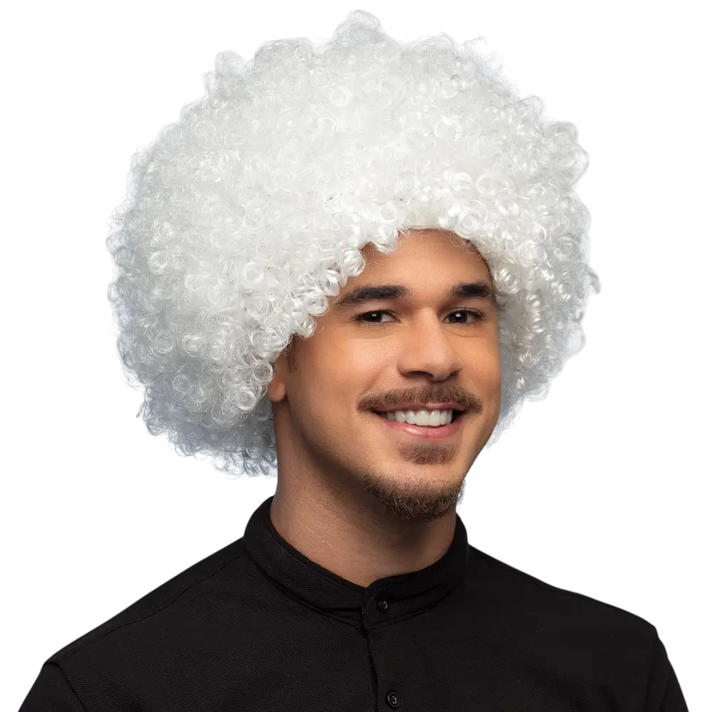 White Disco Wig - 70's Party Disguise Accessory