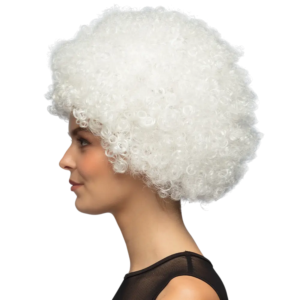 White Disco Wig - 70's Party Disguise Accessory