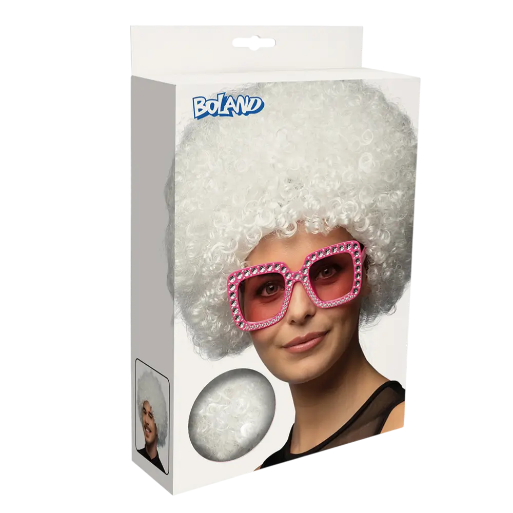 White Disco Wig - 70's Party Disguise Accessory