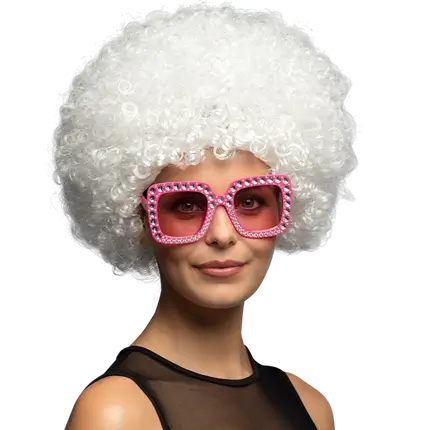 White Disco Wig - 70's Party Disguise Accessory