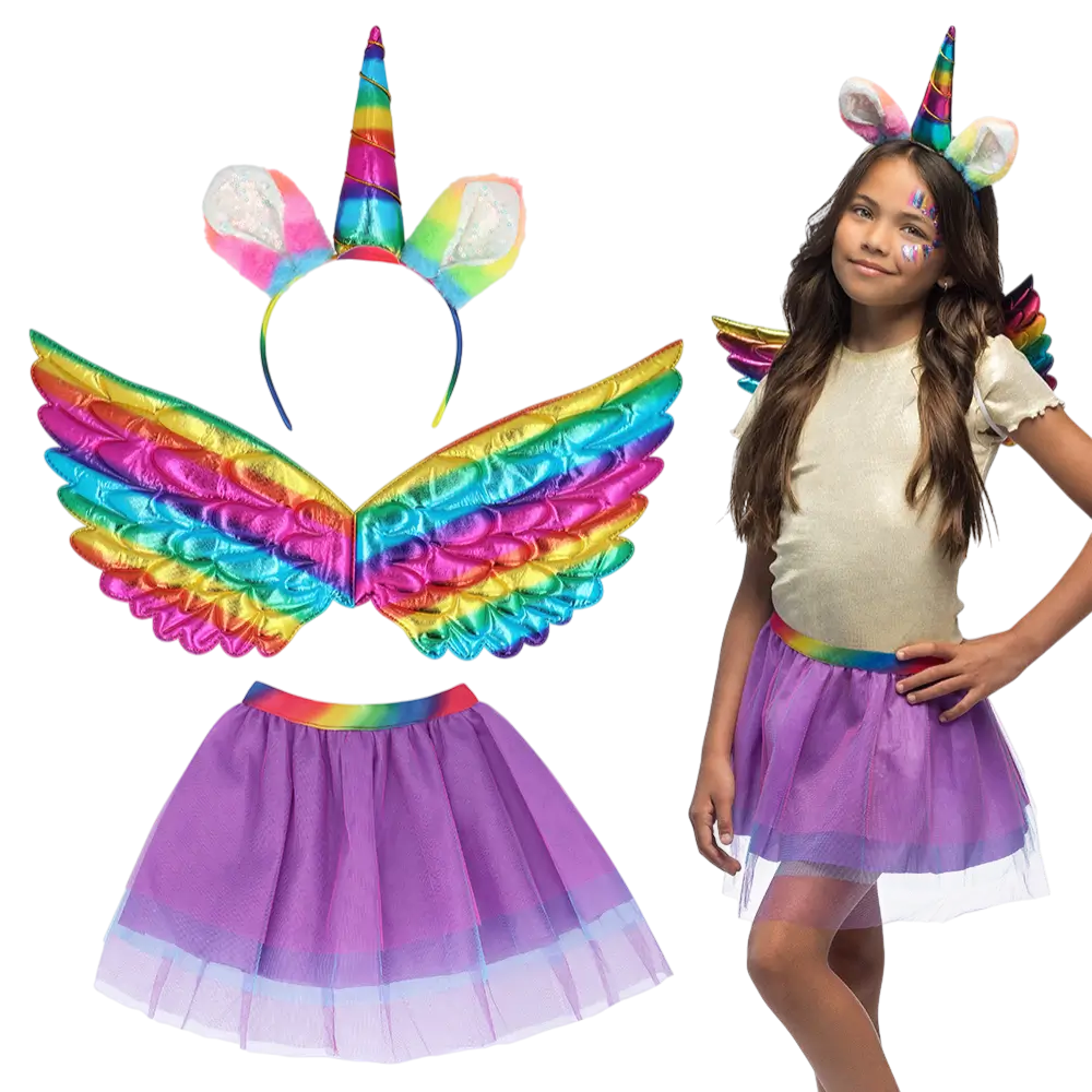 Children's Rainbow Unicorn Kit - Fairy Fantasy Disguise Accessories